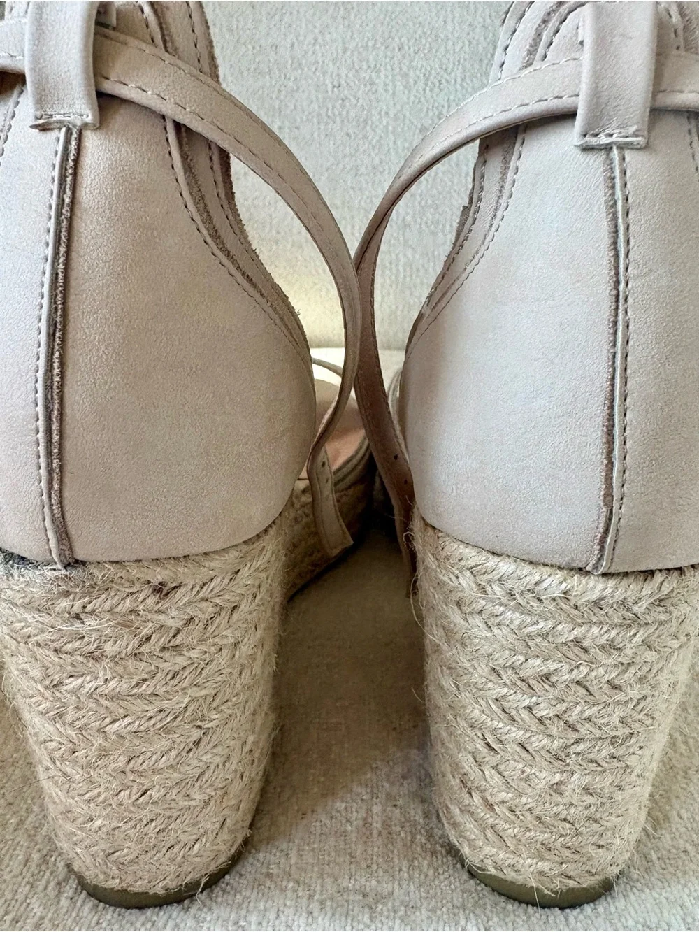 Coconuts by Matisse Nude Blush Espadrille Wedge Sandals with Ankle Strap